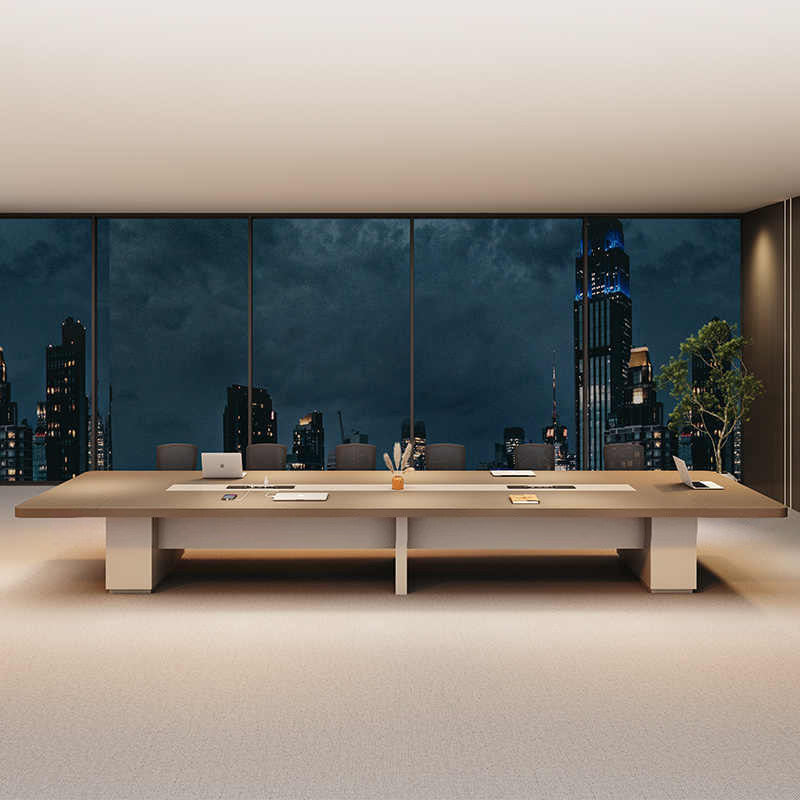 Saint-li large conference table, modern minimalist meeting room table and chair set, long table for staff training