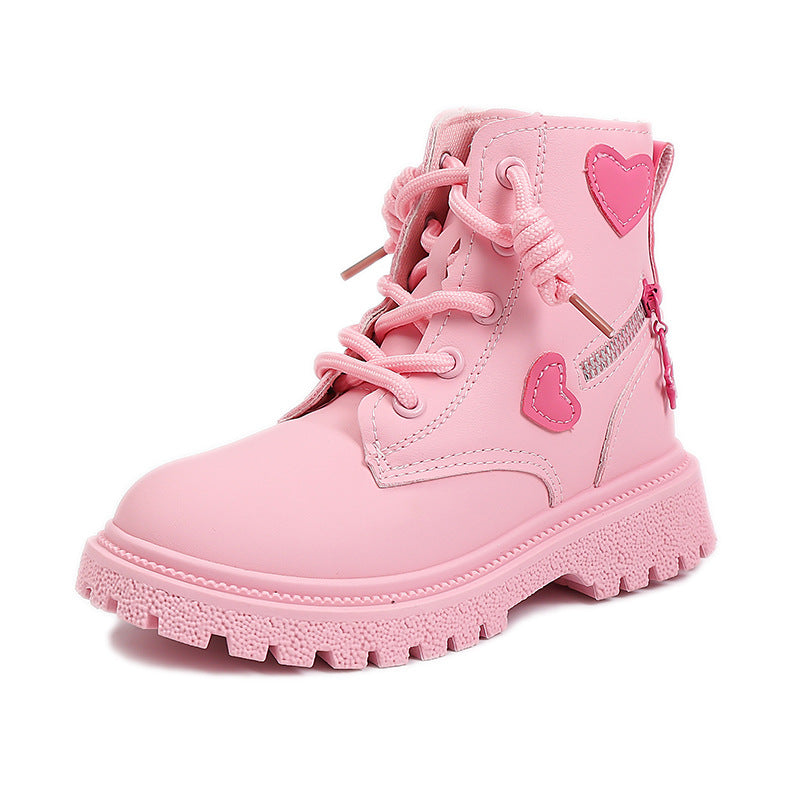 Children's Martin Boots Girls' Boots Princess Leather Boots Spring and Autumn Non-slip Single Boots with Skirts Little Girls Boots Foreign Trade