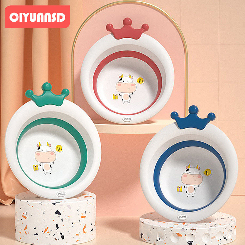 Thickened kids foldable washbasin baby washbasin for home baby foot wash pp basin kids wash basin