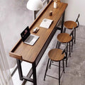 Balcony for home bar table casual solid wood window bench high and low feet bench bar table chair wall narrow table