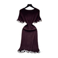 Korean style commute ruffle knit dress - women's  summer high-waisted slimming a-line dress - elegant and high-end
