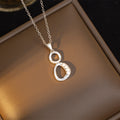[set] cross-border fashion elegant light luxury full zirconium sweater chain exquisite copper micro-embedded earrings necklace jewelry combination