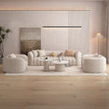 Cream style living room straight row fabric sofa beauty salon b&b hotel hotel rest area sofa chair coffee table combination