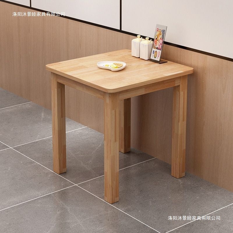 Solid wood dining table, fast food table and chairs, noodle restaurant dining table and chairs, rectangular table, square dining table, food stall, snack bar dining table