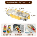 316 stainless steel divided lunch box - student meal container, prevents flavor mixing, bento box, household food storage container, refrigerator prep box