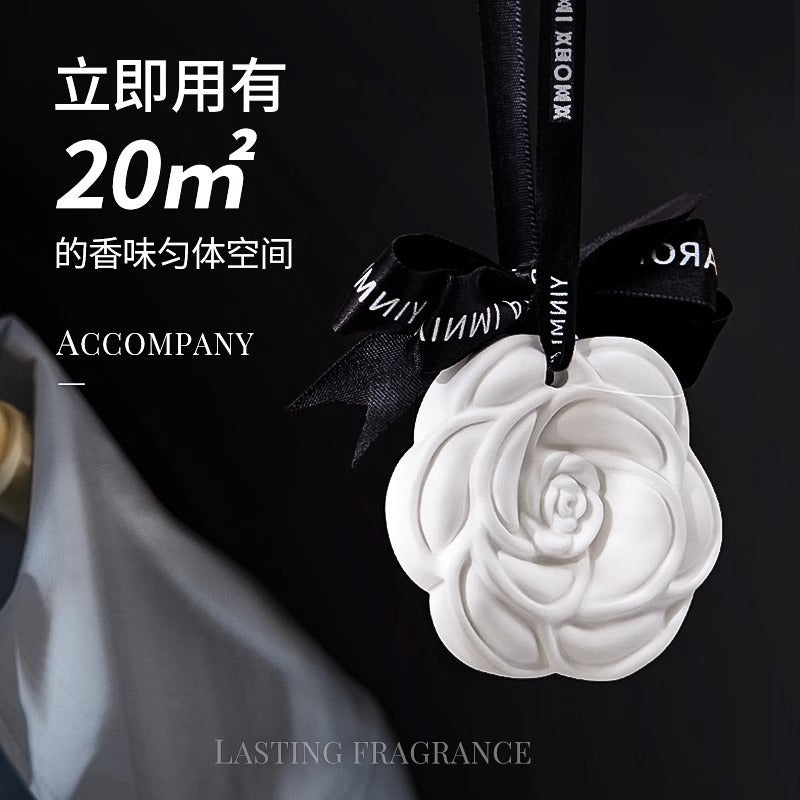 Ebony agarwood wardrobe aromatherapy camellia gypsum pendant long-lasting fragrance room incense girl car fragrance tablet hanging