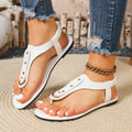export plus size summer new women's thong sandals - comfortable, versatile, elastic band flat sandals for outdoor wear
