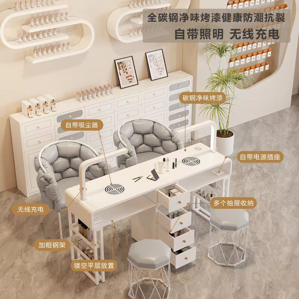 Cute popular scandinavian makeup stool bedroom backrest chair light luxury ins style modern minimalist nail salon