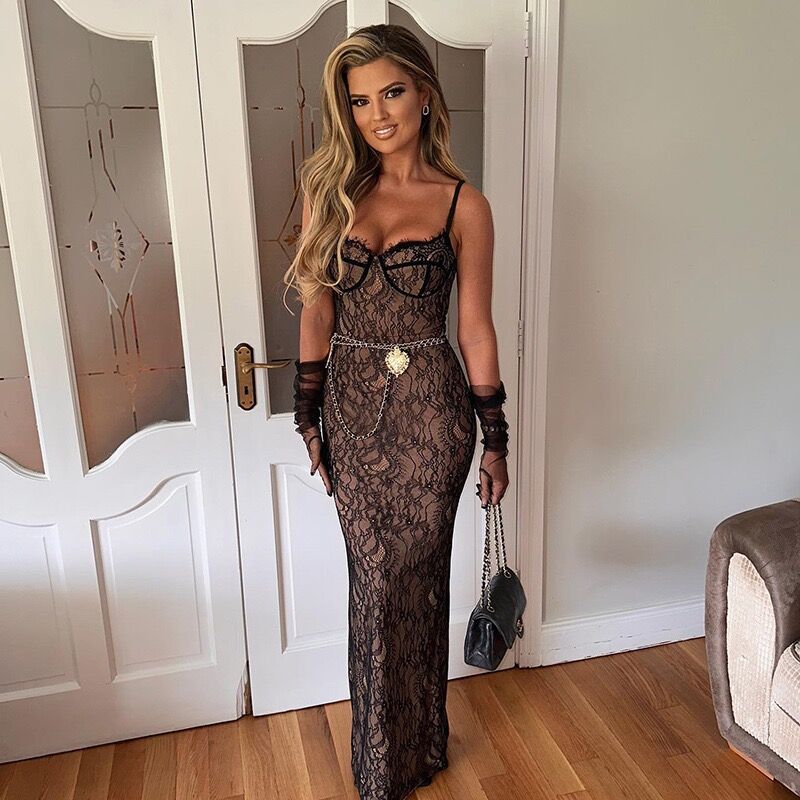 fashion style women's clothing new arrivallace suspender skirt fashion dress long skirt silmsexydress women