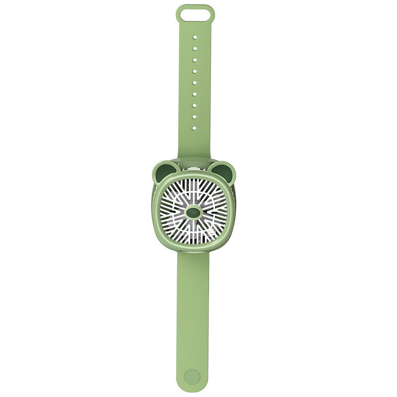 Children's day gift watch fan - mini usb rechargeable portable silent wrist fan for students