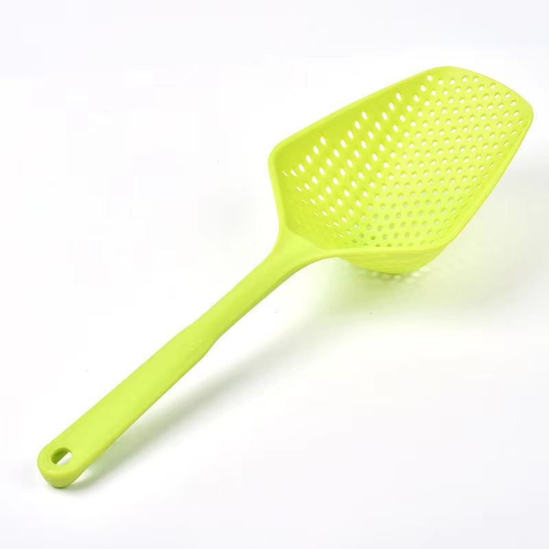 Large all-in-one long handle grid spatula, plastic ice spatula, water-proof spatula, draining spatula, draining spoon