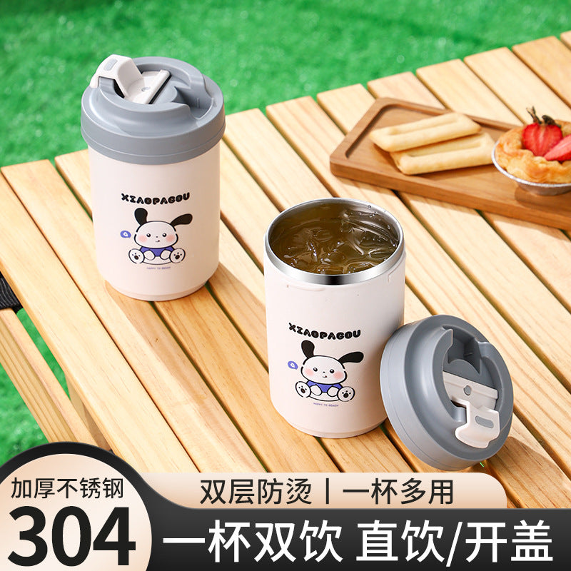 Factory direct sales 304 stainless steel puppy coffee cup portable car water cup yellow duck cup gift