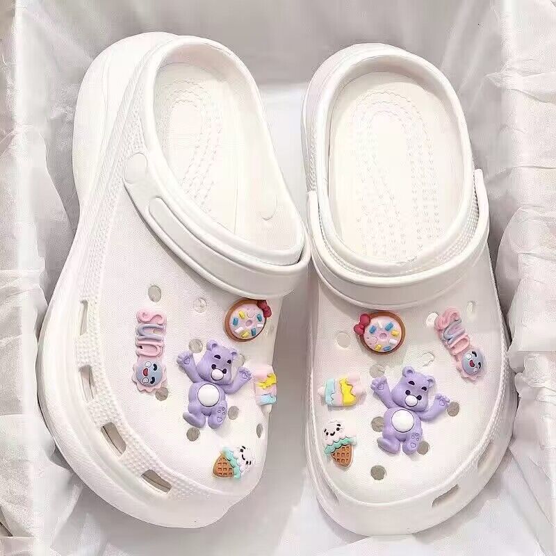 Crocs women's ins trendy summer thick sole high heels nurse baotou half drag cute outwear stepping on shit feeling beach sandals