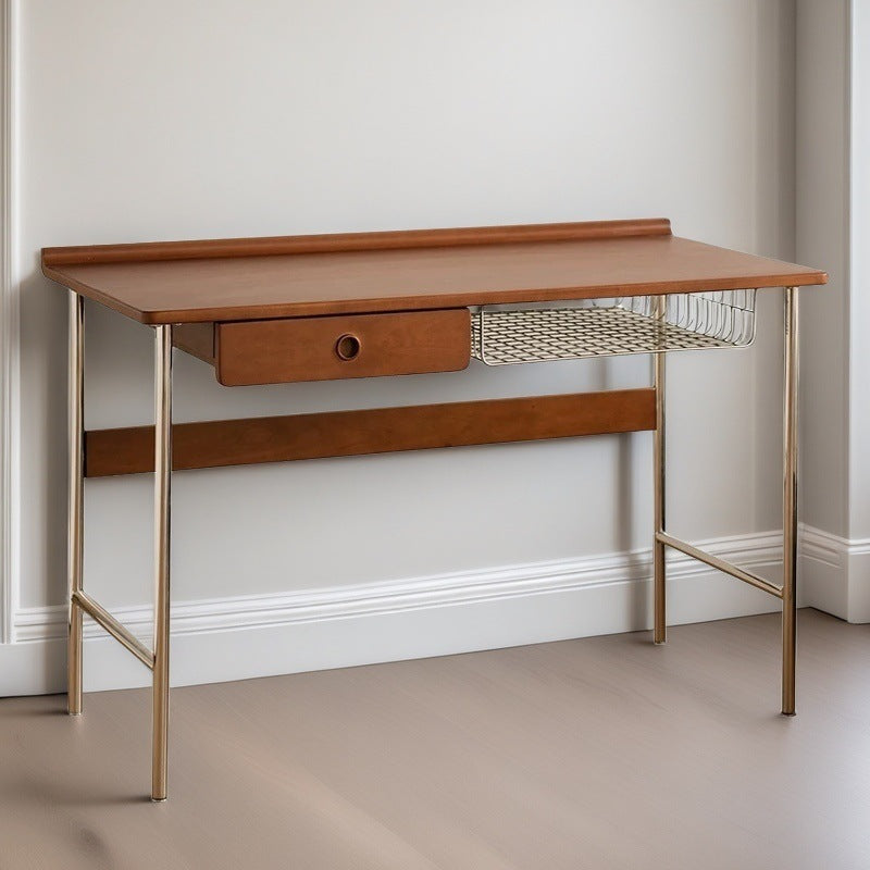 Solid wood desk - retro, compact, light luxury - home study, workstation, minimalist japanese style computer desk, office study table