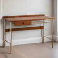 Solid wood desk - retro, compact, light luxury - home study, workstation, minimalist japanese style computer desk, office study table