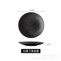 Black striped steak plate - household western dinner plate, pasta plate, japanese ceramic dinnerware plate, creative dish plate - wholesale