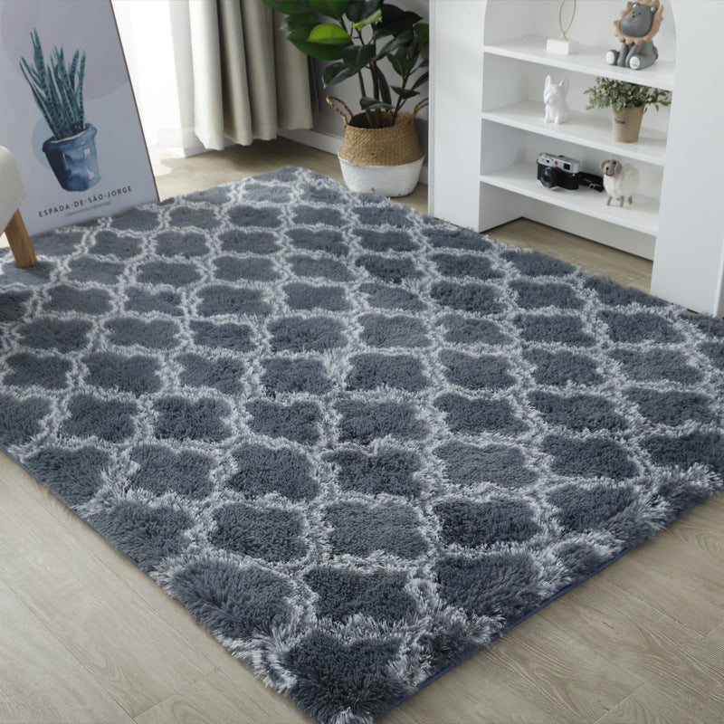 Modern scandinavianins full bedroom carpet tie-dye silk wool pattern carpet living room coffee table bedside mat long blanket