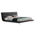Onda bed italian normcore genuine leather bed house large flat designer 2* 2m master bedroom double bed double bed black