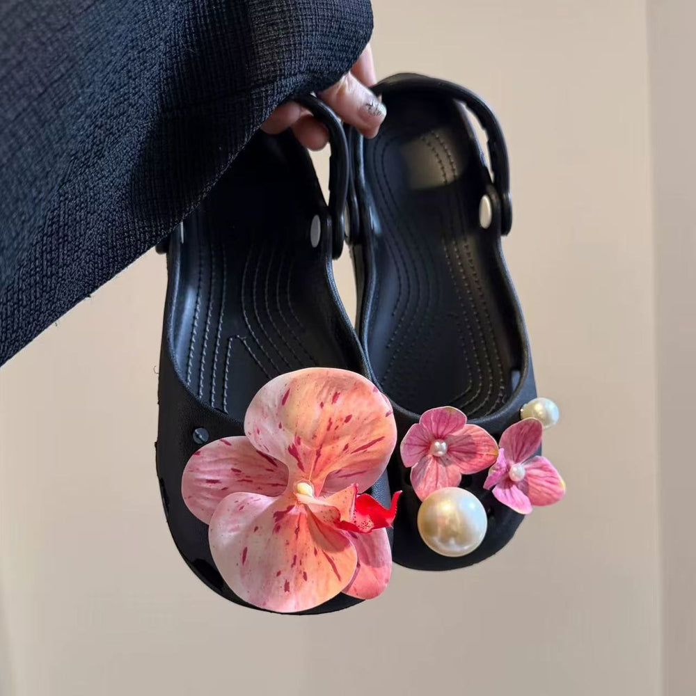 Ballet clogs new arrival slip-on cut out women's slippers summer sweet style seaside beach clogs women's shoes outwear