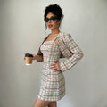 european and american cross-border chic women's clothing: new elegant chanel-style mini skirt dress two-piece set
