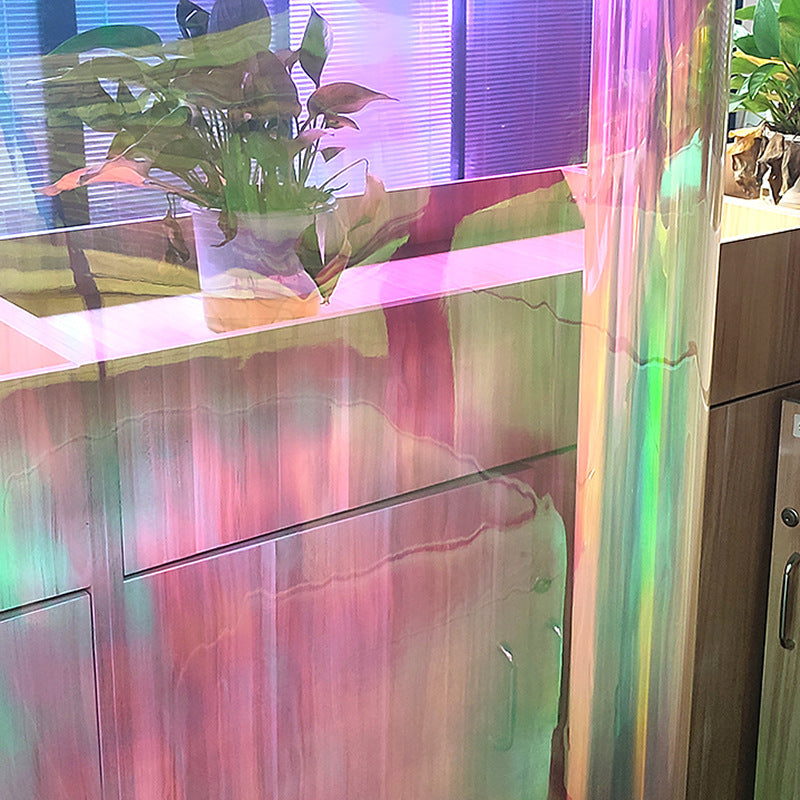 Colorful film Symphony laser decorative sticker rainbow colorful gradual change glass sticker self-adhesive thickened rainbow film with glue