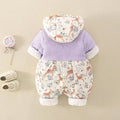 Newborn infant baby girl onesie - newborn to first birthday, thickened, faux two-piece outerwear, super cute romper, trendy swaddle