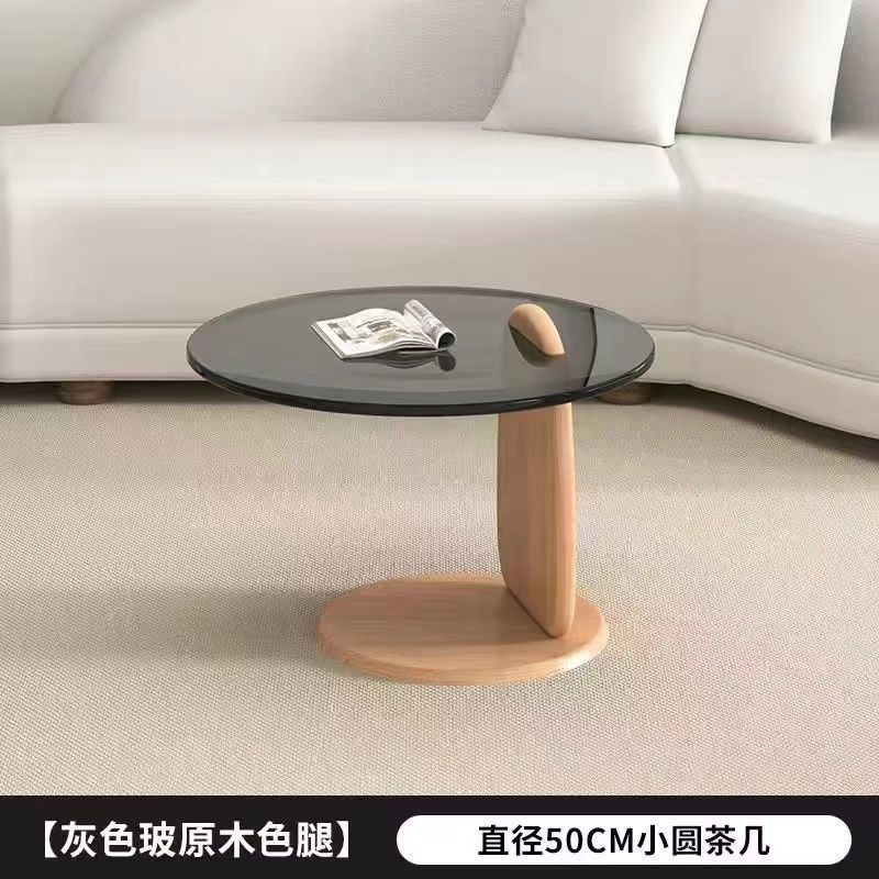 Tempered glass coffee table living room home round combination nordic popular style light luxury italian minimalist tea table small apartment