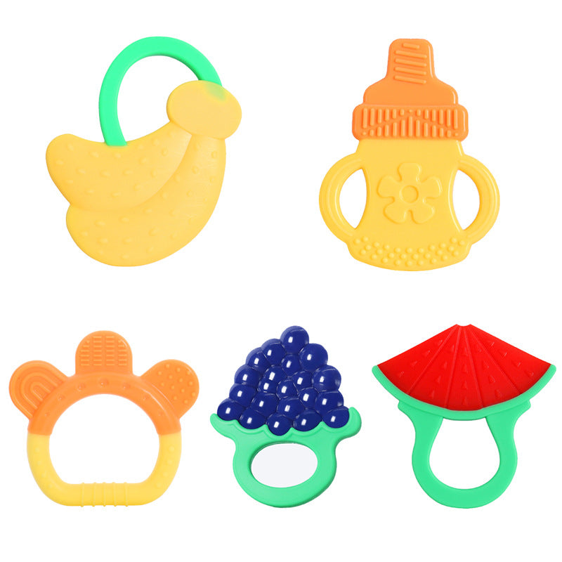 Baby fruit flat toothpaste 3 months grinding stick food grade silicon biting glue baby teething toy significant other