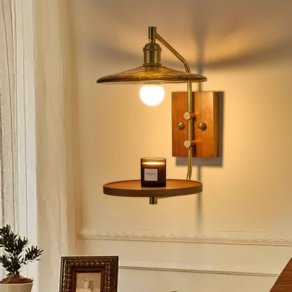 American retro glass stackable wall lamp wabi-sabi wind bedroom bedside sofa decorative wall lamp 1