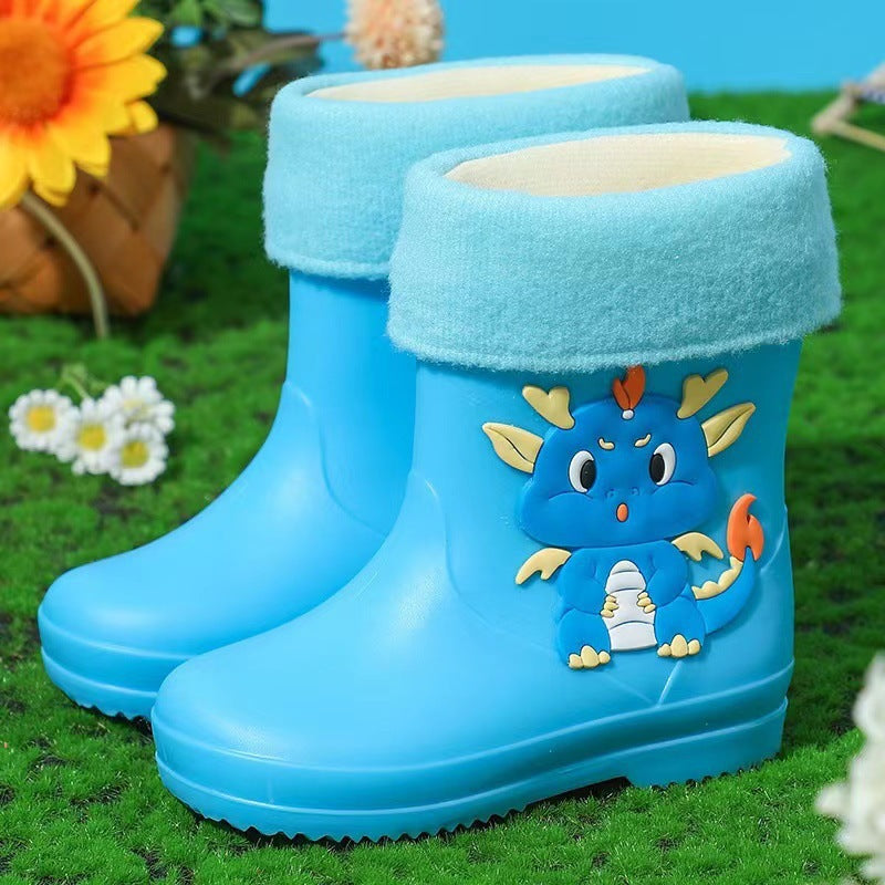 New cartoon waterproof rain boots for kids - boys, girls, toddlers, and preschoolers - rubber rain boots, short boots for outdoor use, kindergarten footwear