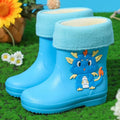 Blue "little explosive dragon" - fleece-lined & detachable