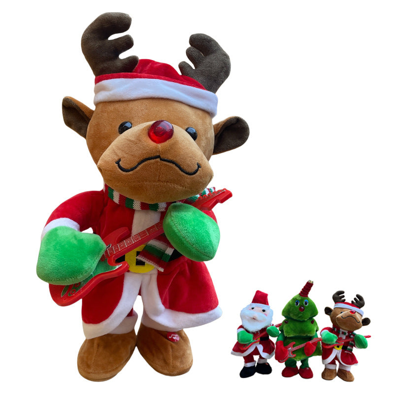 Santa claus plush toy reindeer stuffed animal girl's sleeping pillow doll christmas gift wholesale