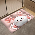 Expanding floral 3d diatomite mud absorbent mat - quick-drying bathroom floor mat, non-slip toilet rug, home carpet pad
