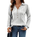 women's cross-border ribbed knit v-neck sweater - stand collar half-open long sleeve casual pullover
