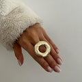 Wholesale statement rings: new cross-border e-commerce jewelry - unique irregular zinc alloy women's flower rings