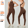 fashionnew arrival with chest pad nude one-piece yoga wear fashioncut outall-in-one zipper yoga one-piece