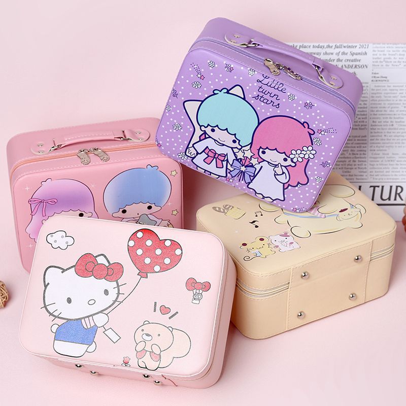 Cosmetic bag Portable going out carry-on bag Large capacity storage box High-end student girl heart toilet bag Jewelry box
