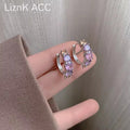 High-end, understated luxury purple crystal zircon stud earrings for women. exquisite, unique, and elegant, these celebrity-inspired earrings are the latest trendy style for 2026