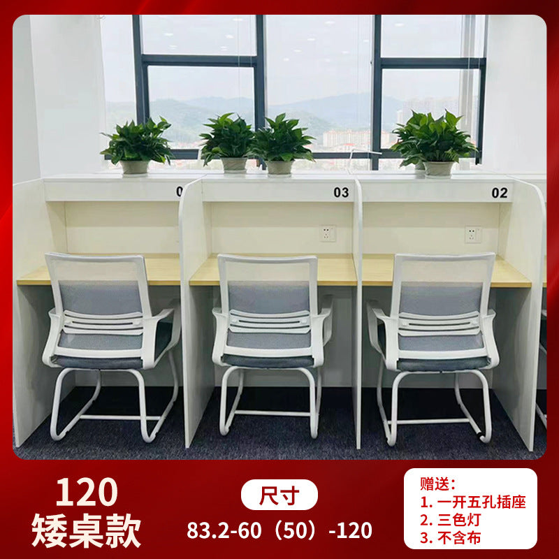 Study table, self-study room, immersive solid wood particle board, balcony corner partition table and chair, for home postgraduate entrance examination student desk