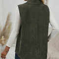 Women's flap detail button-front corduroy vest jacket - european & american style