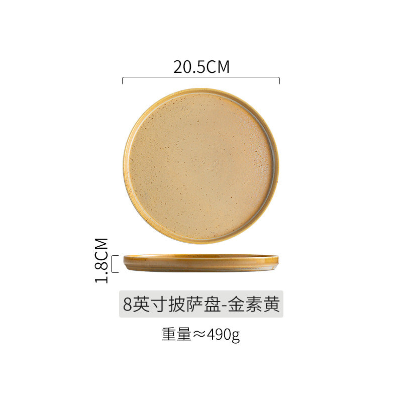 Kiln-turned-steak plate, creative western food plate, steak plate, commercial catering plate, for home ceramic dish plate