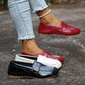 Exportplus size slip-on soft bottom slip-on beanie shoes women's casual round toe flatsnew arrivalflats soft leather work shoes