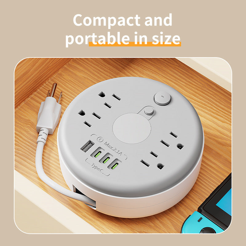 Us standard travel adapter power strip with 4 outlets, pd usb, for home use in the us, canada, and mexico