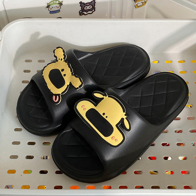 New arrivalcute cartoon dog poop feeling eva sandals thick soft bottom couple flip-flops all year roundoutwear slippers