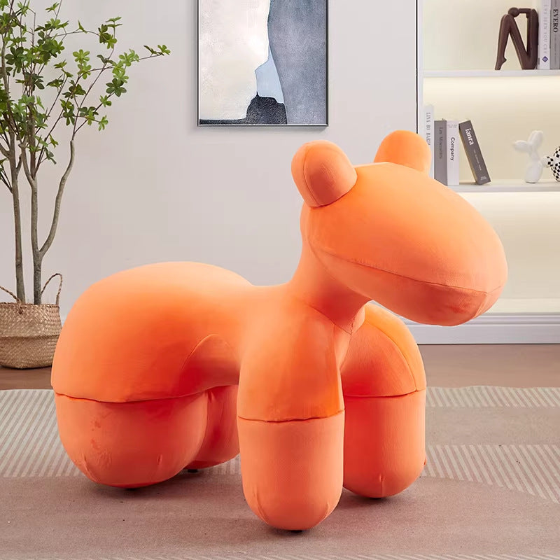 Creative pony chair - adorable kids' animal ride-on sofa stool - cartoon chair plush toy - home decor accent
