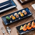 Japanese kiln-turned creative sushi ceramic plate, restaurant hotel large bench sushi dish dessert plate