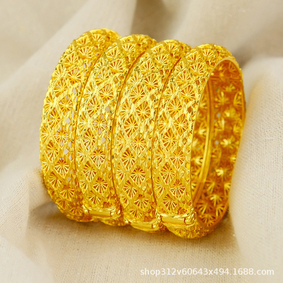 1/2/4pcs middle eastern gold plated bangle arab jewelry wedding bridal jewelry african birthday gift
