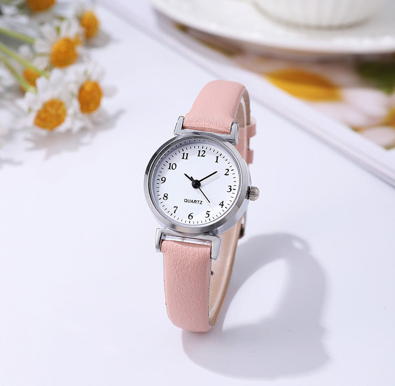 Korean style women's watch classic round slim strap minimalist digital casual student quartz watch - wholesale from manufacturer