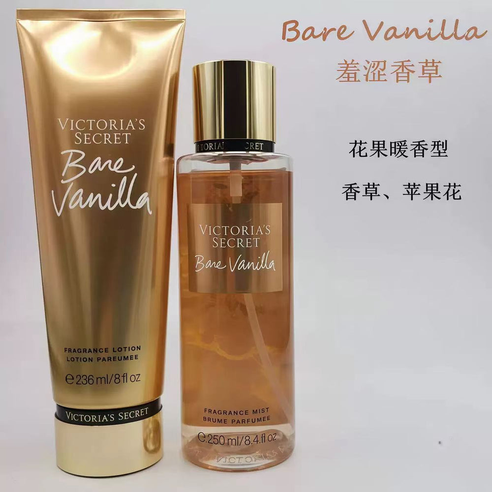 Victoria's secret long-lasting fragrance moisturizing body mist, fresh scent, 236ml + 250ml skincare set