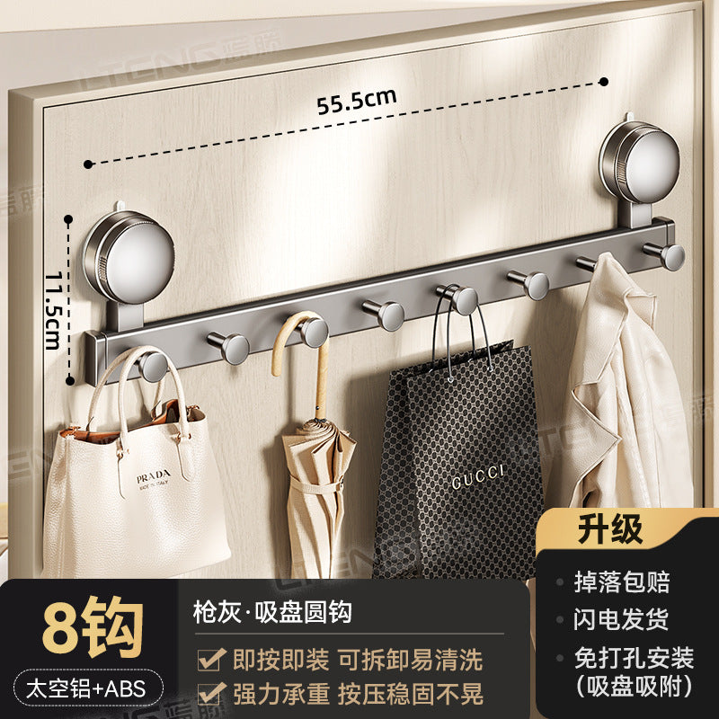 Strong vacuum suction cup door rear row hook storage rack Adhesive hook entry door No punching wall clothing storage hanger